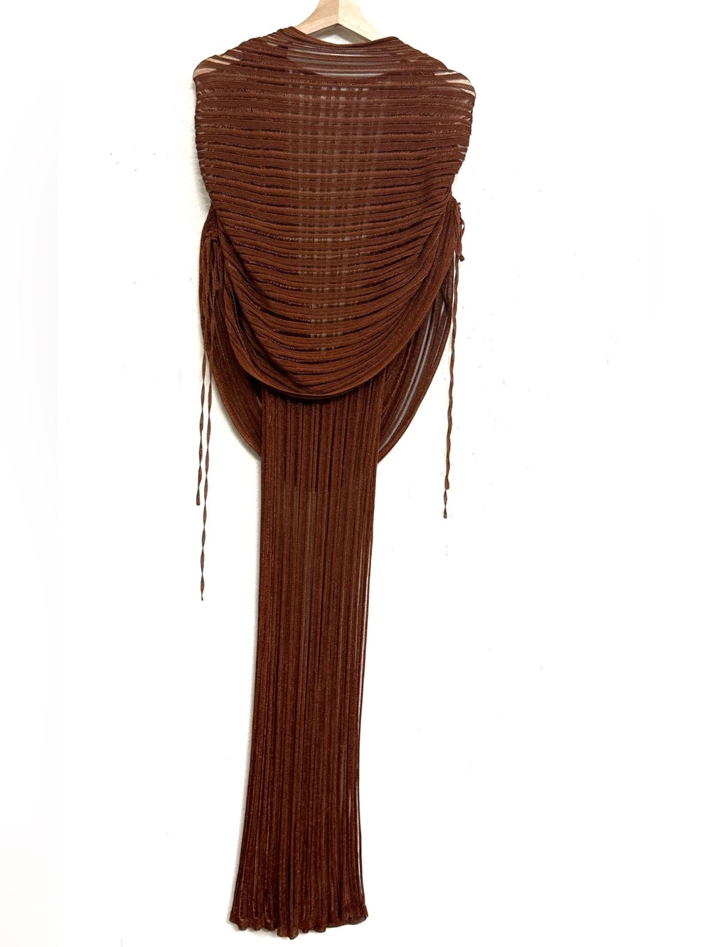 Cult Gaia Kaya Chainmail knit Metallic Midi Dress with Detachable Poncho Sz S - Picture 10 of 17